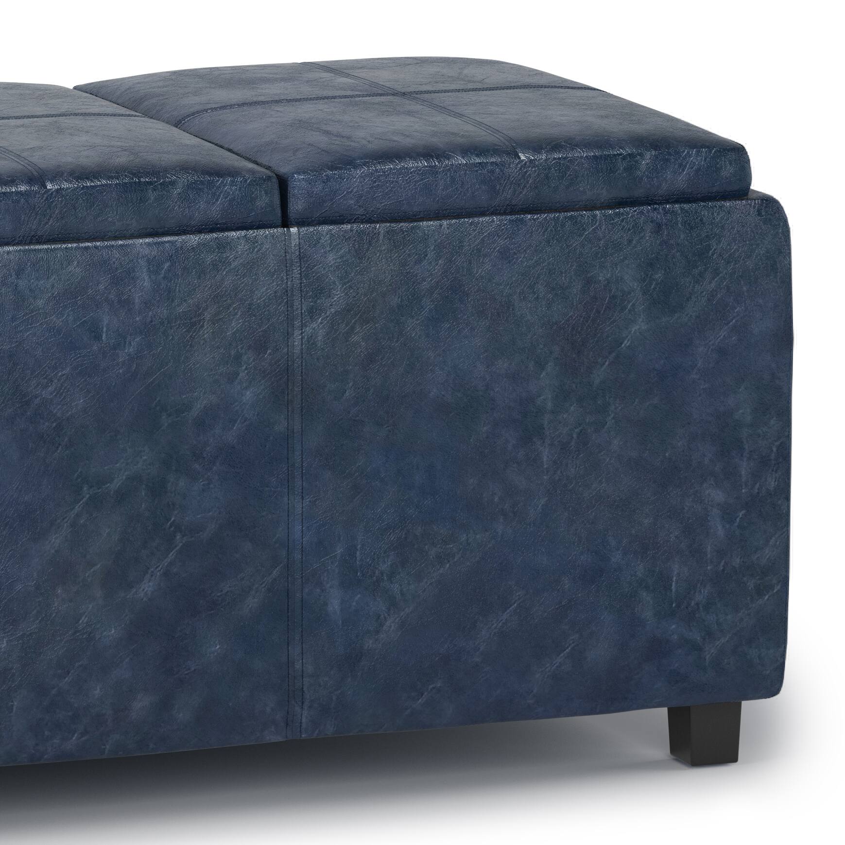 Alt View 15. Simpli Home - Avalon Storage Ottoman - Denim Blue.