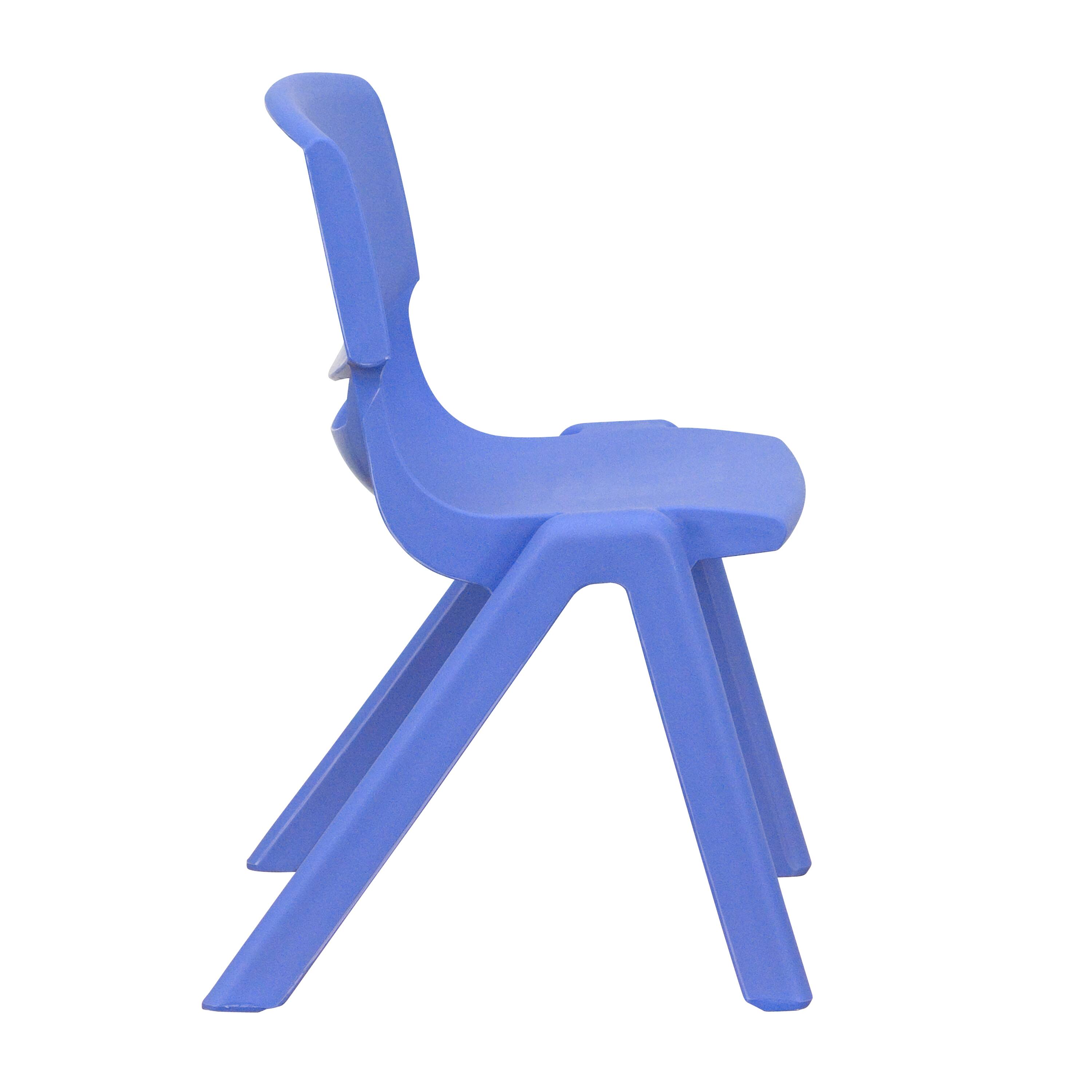Alt View 7. Emma + Oliver - 10 Pack Plastic Stackable School Chair with 12" Seat Height - Blue.