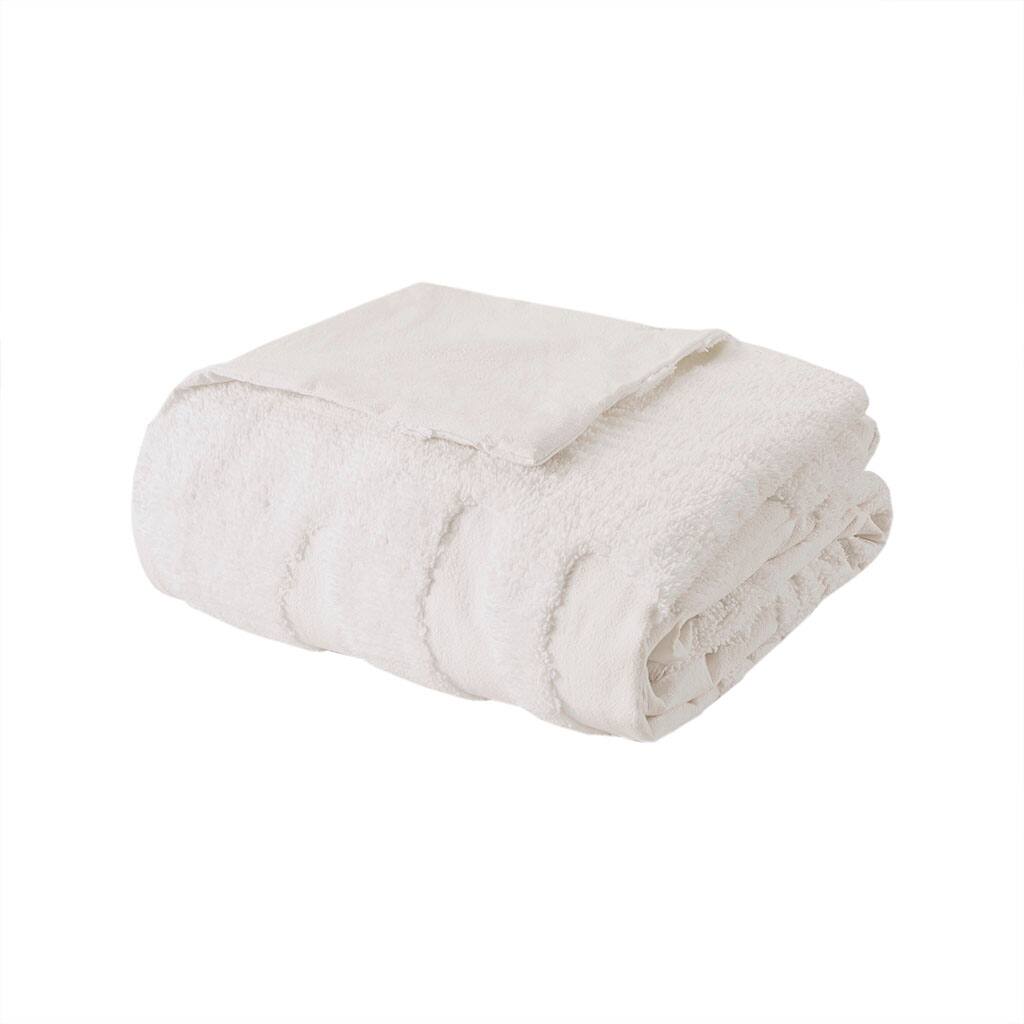 Alt View 3. Gracie Mills - Gracie Mills Domenic 3-Piece Palm Chenille Duvet Cover Set - Off-White.