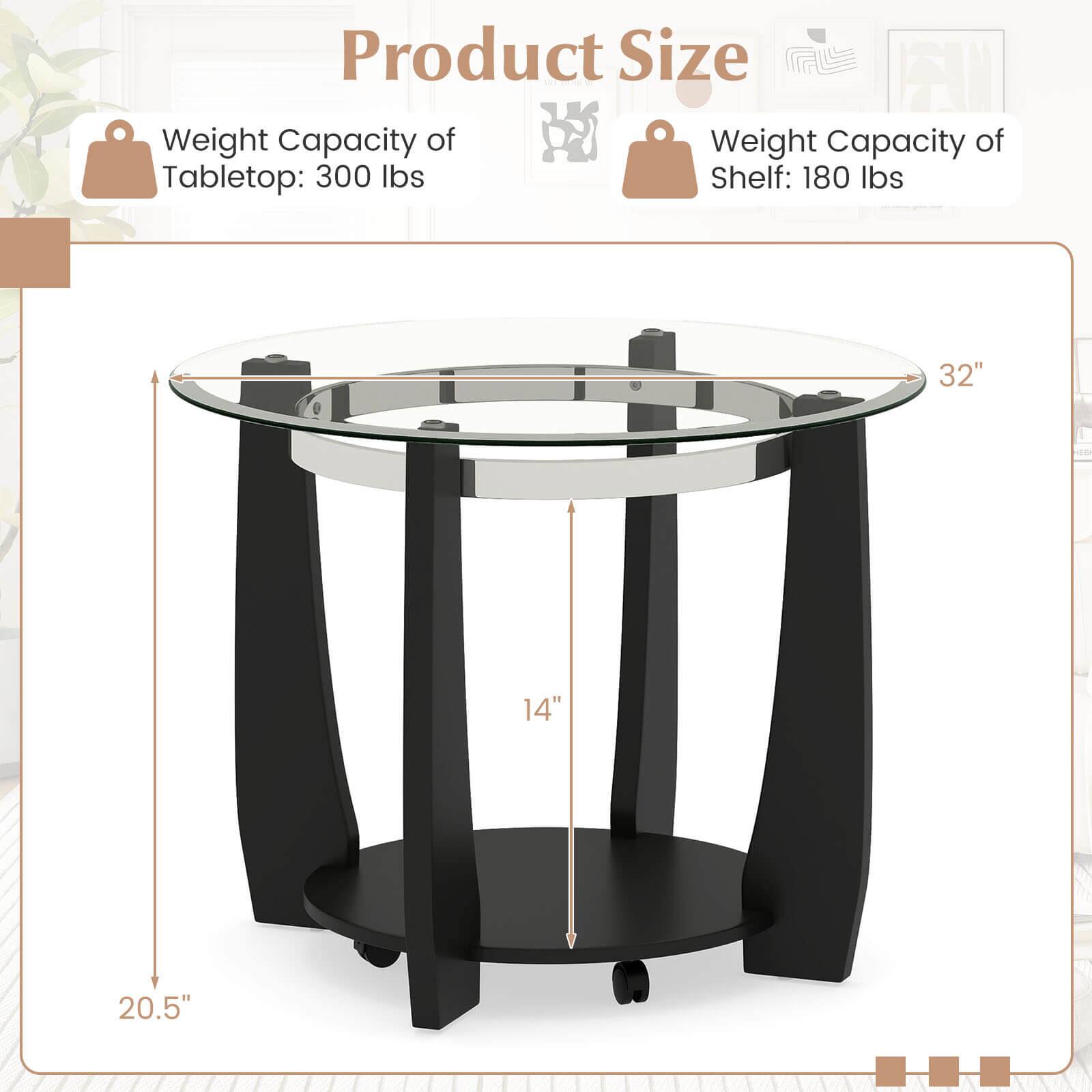 Product Size  
Weight Capacity of Tabletop: 300 lbs  
Weight Capacity of Shelf: 180 lbs  
32"  
14"  
20.5"