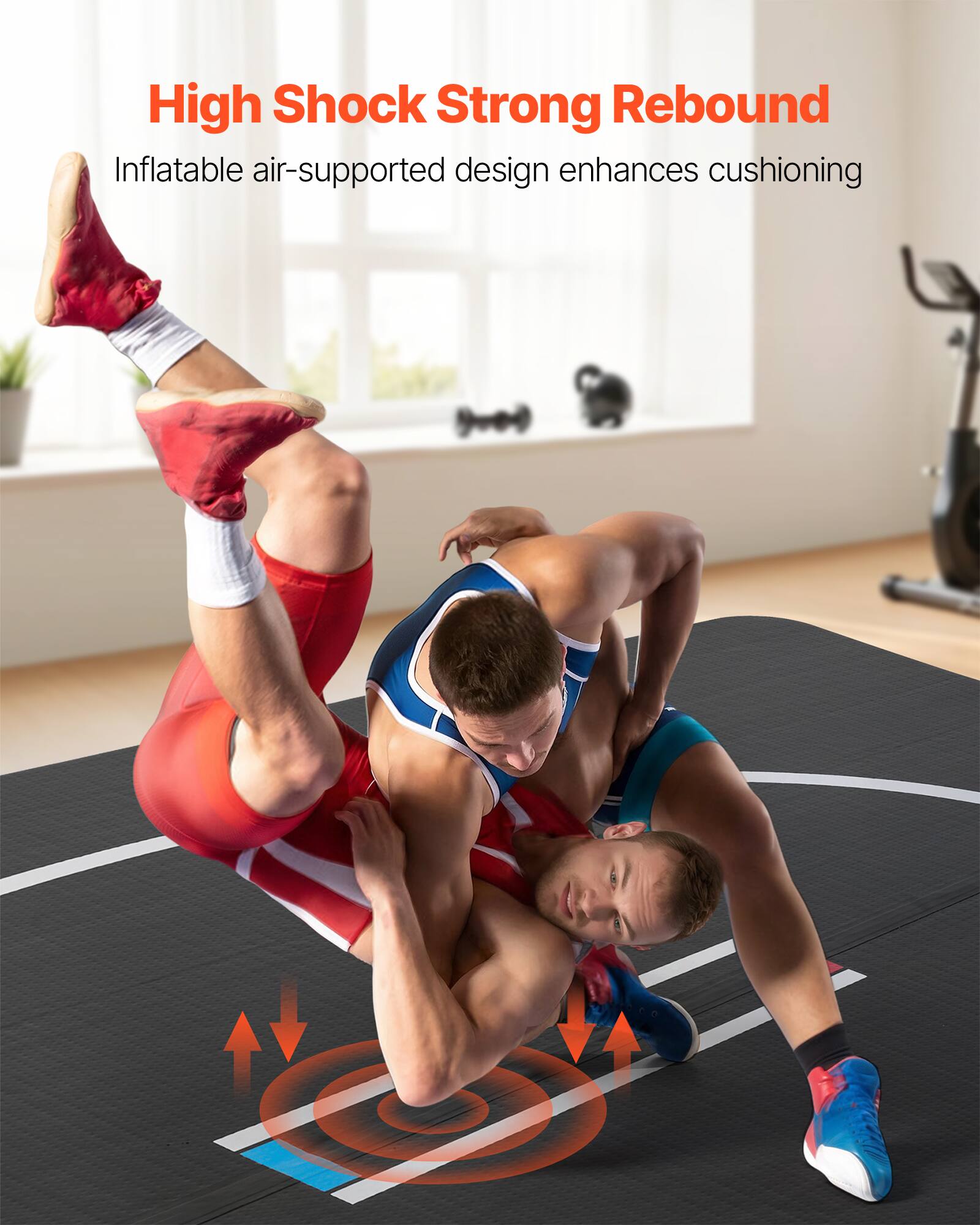 High Shock Strong Rebound  
Inflatable air-supported design enhances cushioning