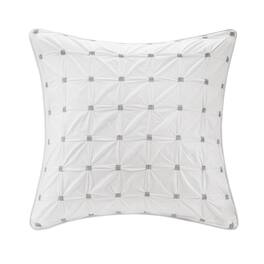 Gracie Mills - Darrel Tufted Grey Embroidered Euro Sham - White