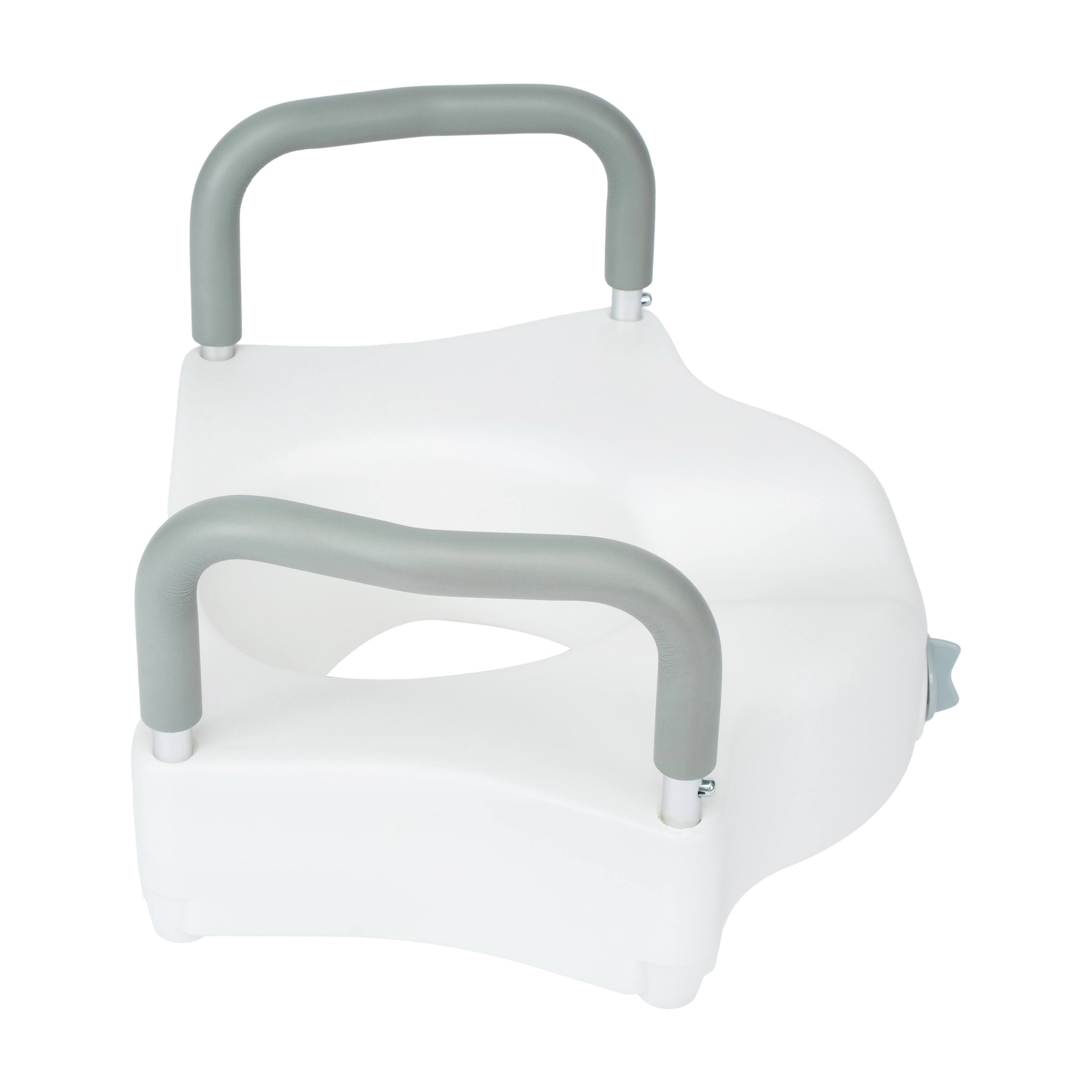 Alt View 10. Emma + Oliver - Ramsey Elevated Toilet Seat for the Elderly with Height Adjustable Foam Wrapped Handles and Locking Safety Mechanism - White.