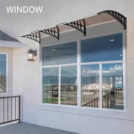 Winado - 38"x 120" Window Awning Canopy, Polycarbonate Front Door Patio Cover for UV, Rain, Snow & Sunlight Protection