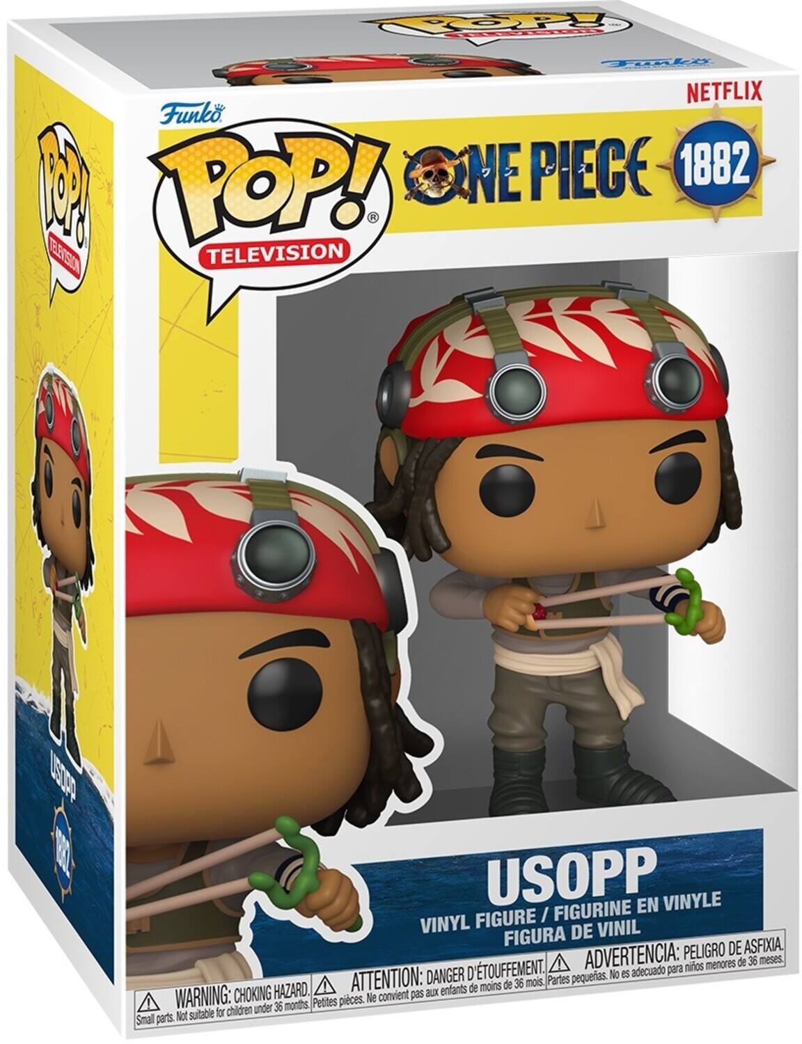 POOPY TRTOLITAL  
Tonle NETFLIX  
Funko 1 ONE PIECE 1882 POP!  
TELEVISION USLAA  
USOPP EN VINYLE FIGURE / FIGURINE VINYL DE VINIL FIGURA  
ADVERTENCIA: PELIGRO DE ASFIXIA.  
D'TOUFFEMENT.  
adecuado para niños  
ATTENTION: DANGER petites.  
No es de 36 mois.  
Partes HAZARD.  
enfants de moins de 36 mois.  
WARNING: CHOKING HAZARD.  
Not suitable for children under 36 months, Small parts.  

NETFLIX  
ONE PIECE 1882  
Funko POP! TELEVISION  

USOPP  
VINYL FIGURE / FIGURINE EN VINYLE  
FIGURA DE VINIL  

WARNING: CHOKING HAZARD.  
ATTENTION: DANGER d'étouffement.  
ADVERTENCIA: PELIGRO DE ASFIXIA.  
Small parts. Not suitable for children under 36 months.  
Petites pièces. Ne convient pas aux enfants de moins de 36