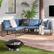 Alt View 11. Walker Edison - Modern Rockland 5-Piece Patio Sectional - Blue.