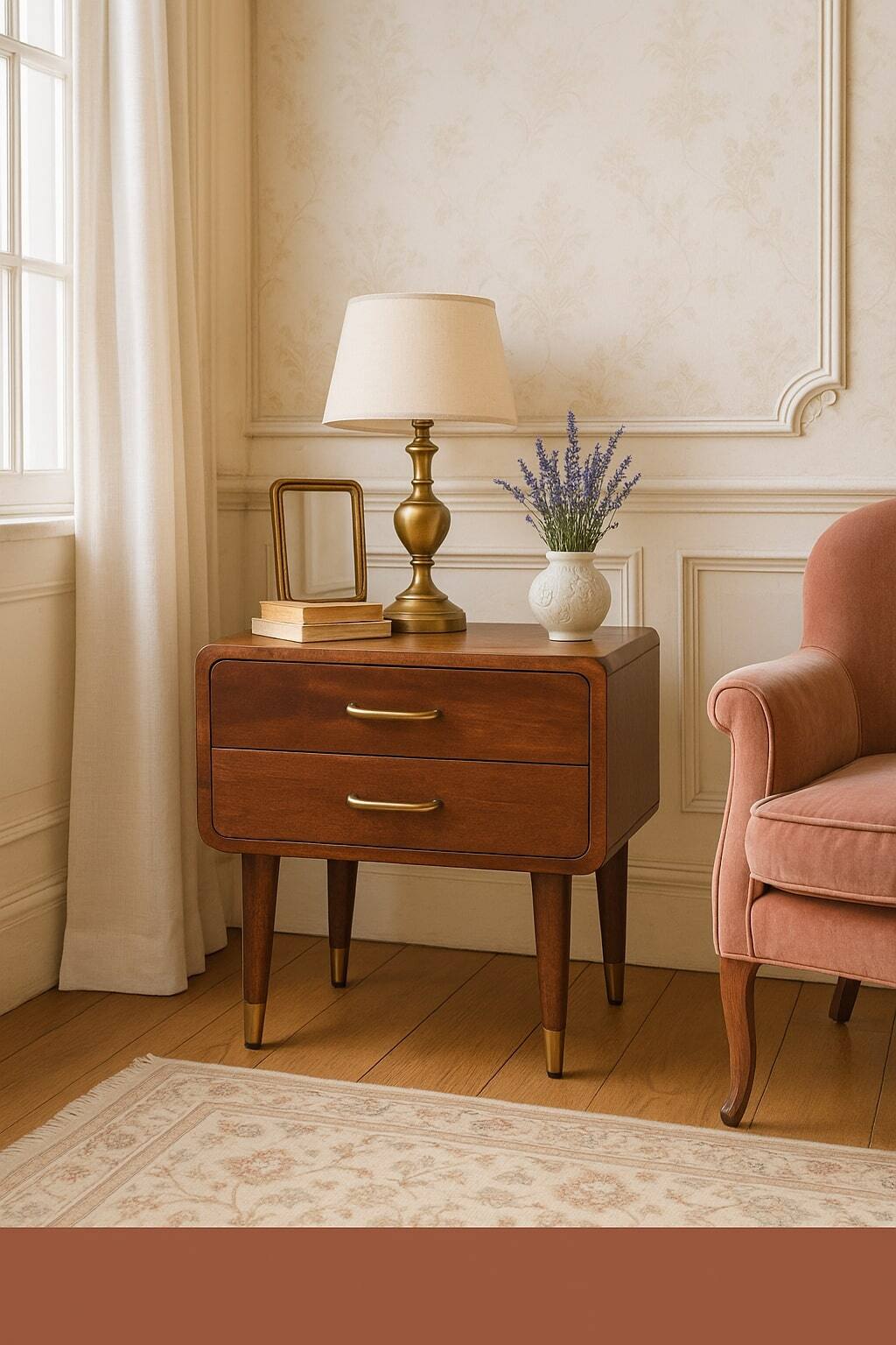 Alt View 2. Artisan Furniture - Artisan Furniture Solid Wood Astor 2-Drawer Nightstand - Brown.