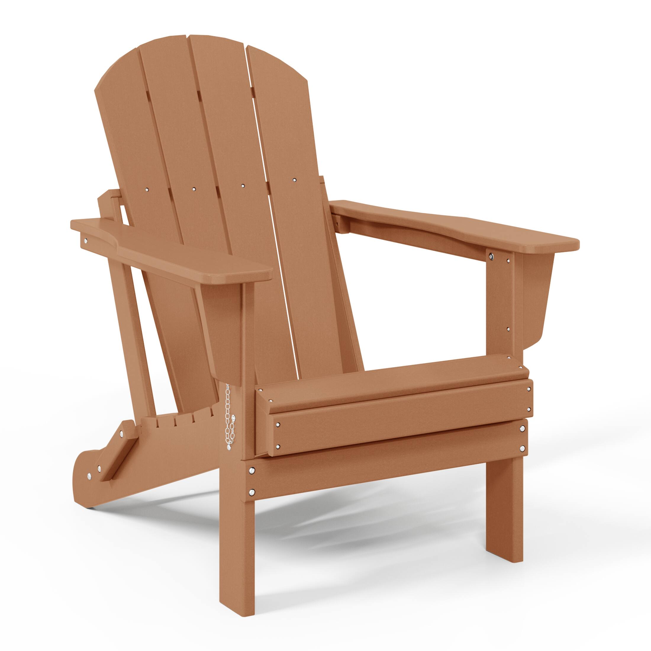 Left. WestinTrends - WestinTrends Malibu Outdoor HDPE Folding Poly Adirondack Chairs (Set of 2) - Teak.