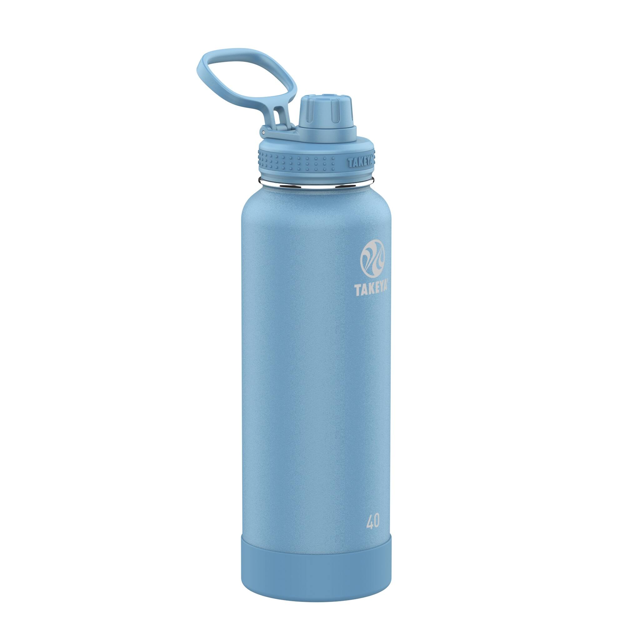 Angle. Takeya - Actives 40oz Spout Bottle - Bluestone.
