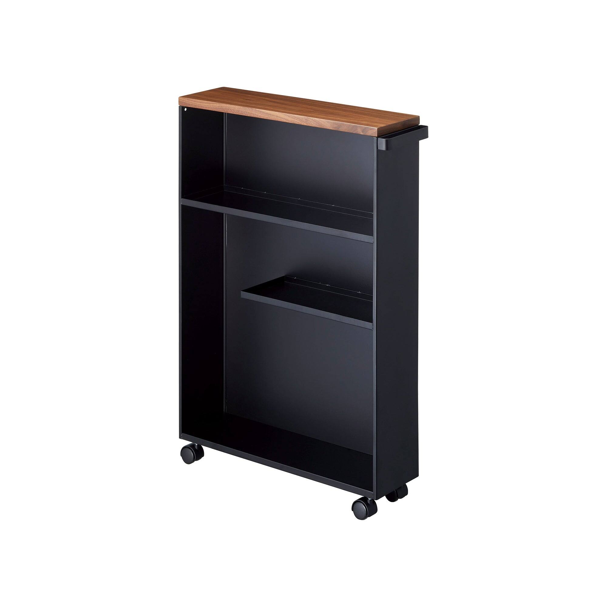 Left. Yamazaki Home - Rolling Storage Cart (27" H)  - Steel - Wit.