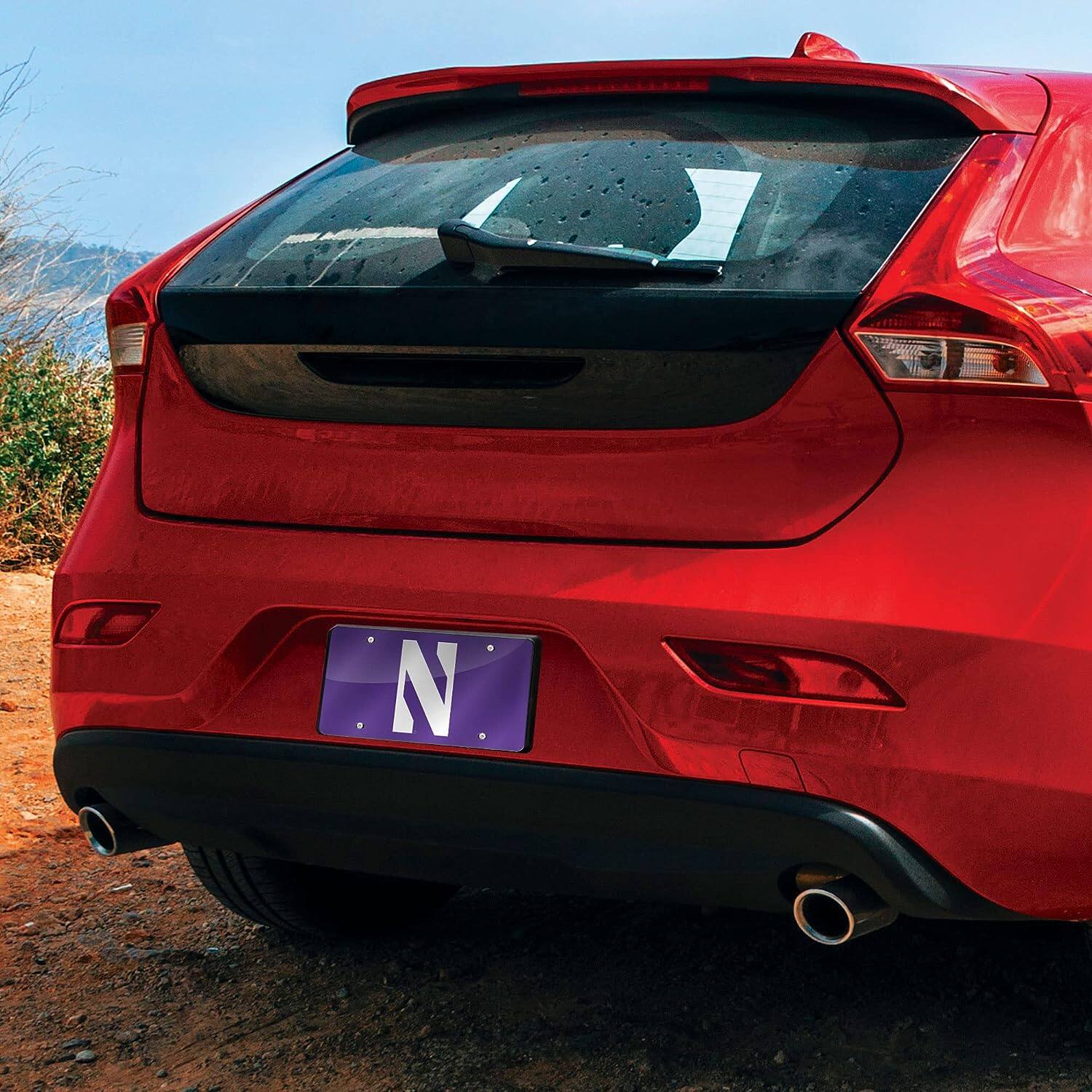 Alt View 2. Rico Industries - Northwestern Wildcats Purple Mirrored Laser Cut License Plate Laser Tag - Multi.