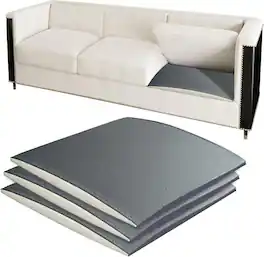 wowmax - 3-Pack Sofa Cushion Replacement Set - 20" x 20" High-Density Foam for Sagging Couches, Full Sofa Repair & Support - Gray