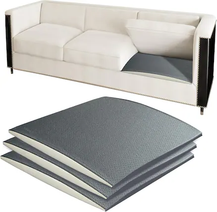 Front. wowmax - 3-Pack Sofa Cushion Replacement Set - 20" x 20" High-Density Foam for Sagging Couches, Full Sofa Repair & Support (Gray) - Grey.