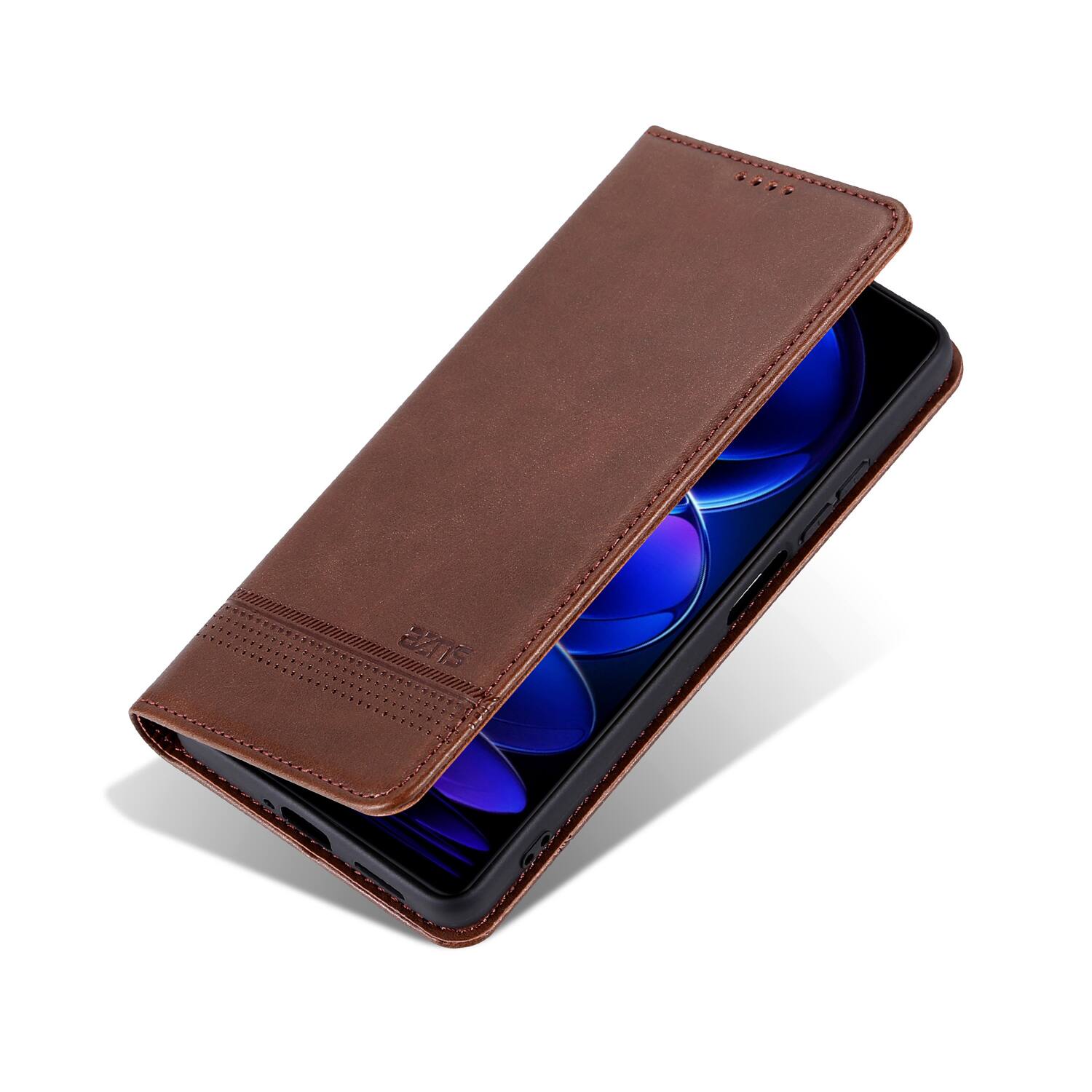 Alt View 3. Dteck - PU Leather Flip Wallet Case for Samsung Galaxy A07,Magnetic Closure Card Slots Kickstand Cover,Shock-Absorbing TPU Cover - Brown.