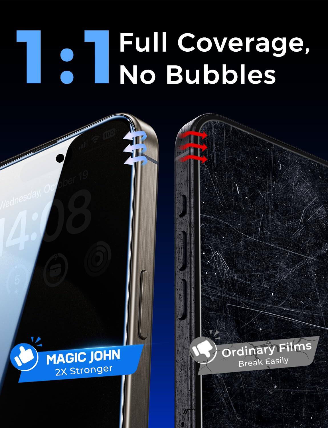 1:1 Full Coverage, No Bubbles

100 at 19 October Wednesday, 4:08 5

MAGIC JOHN 2X Stronger

Ordinary Films Break Easily