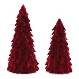 BreeBe - Fabric Pine Tree (Set of 2) - Red