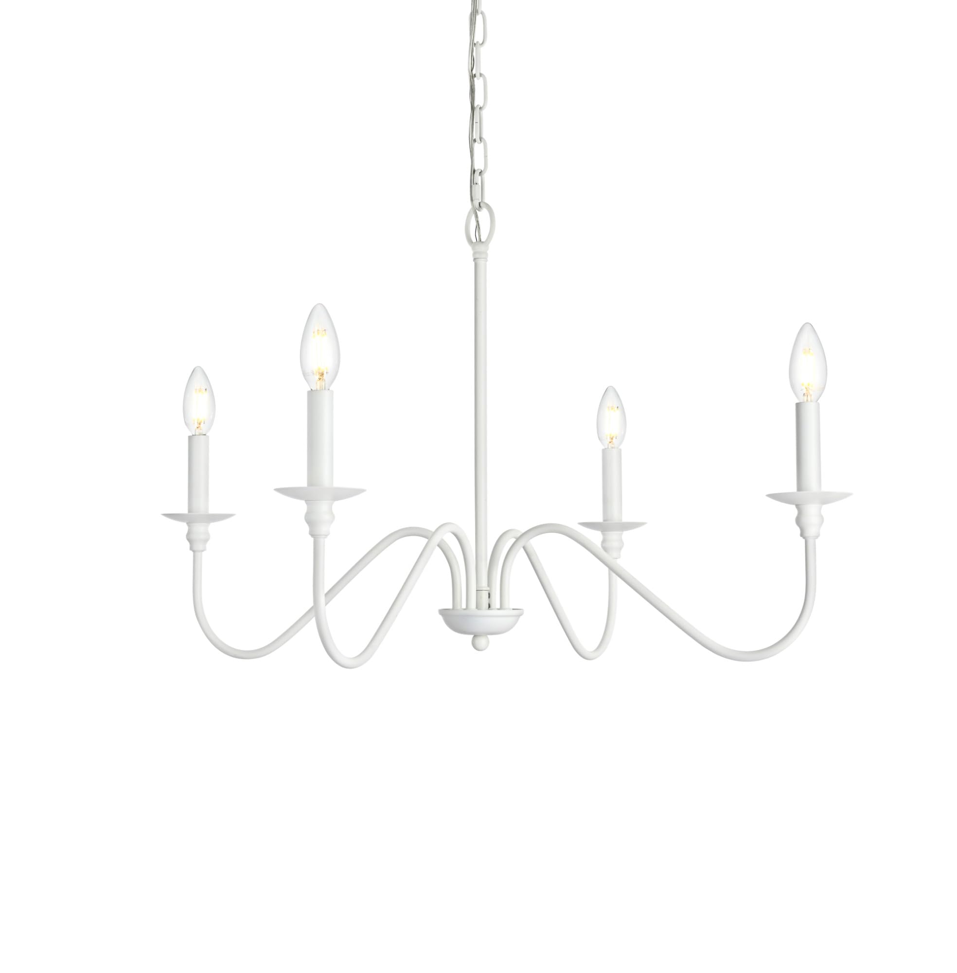 Alt View 1. Living District - Rohan 30 inch chandelier in White - White.