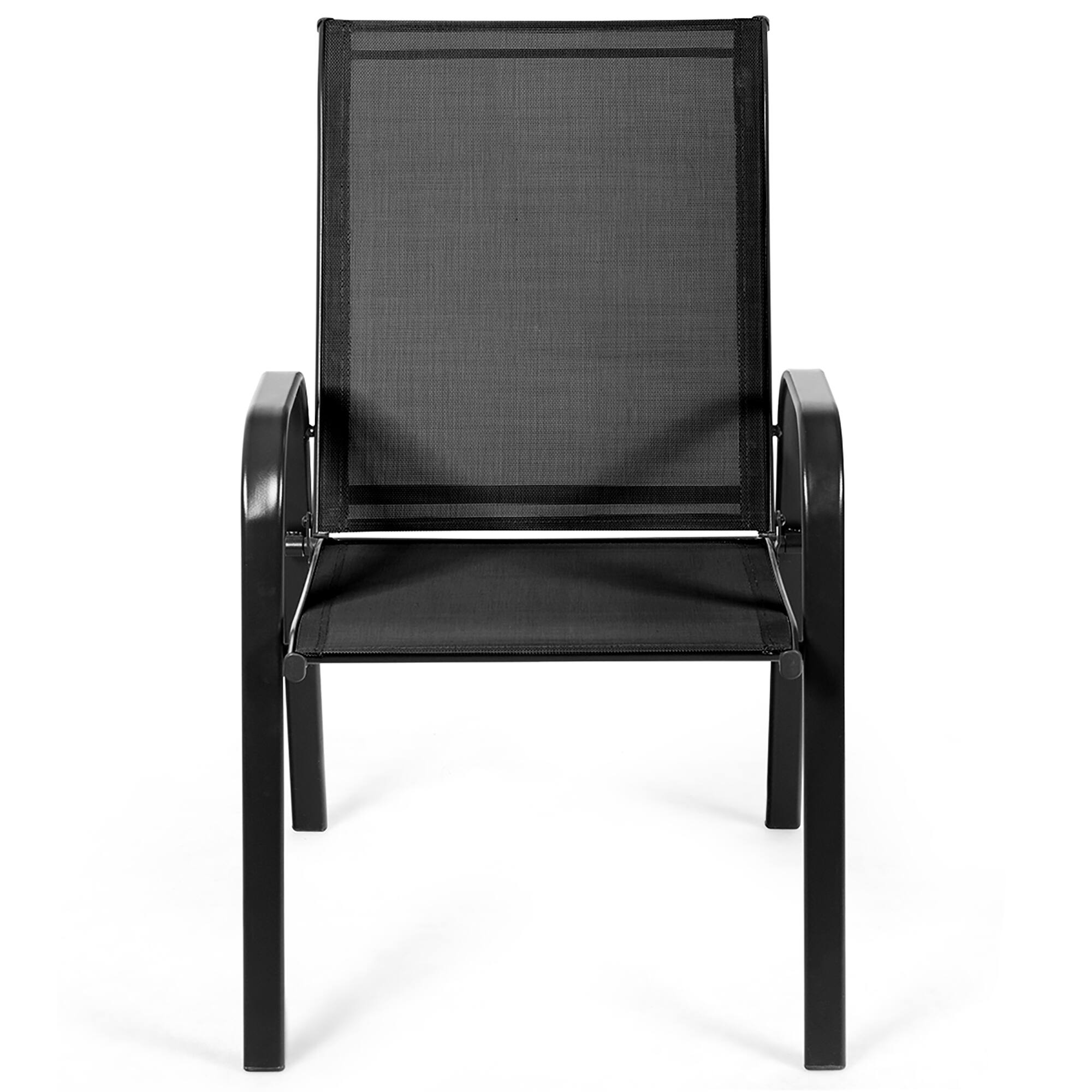 Alt View 9. Costway - Costway 2PCS Patio Chairs Outdoor Dining Chair sturdy Garden Deck Yard with Armrest - Black.