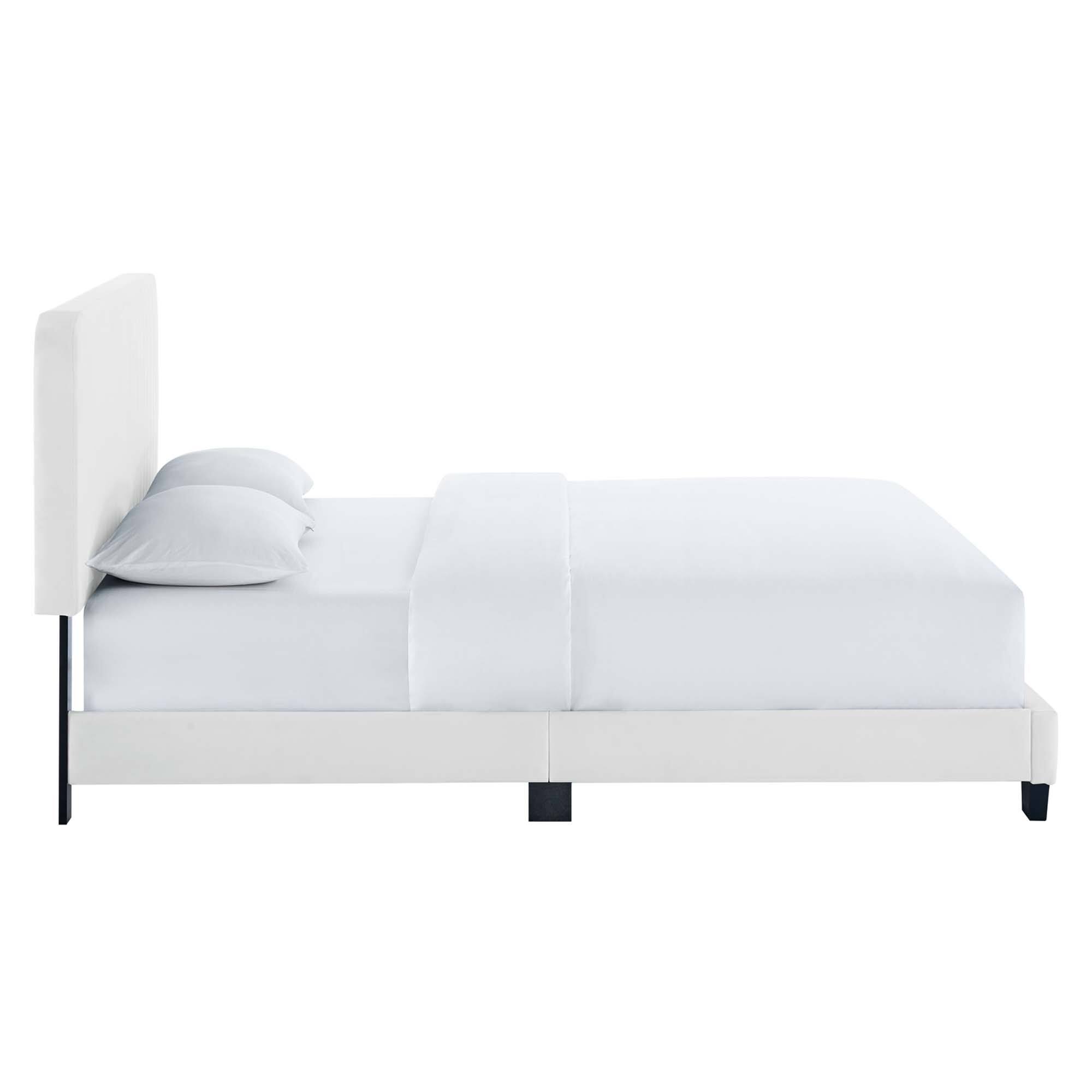 Back. Modway - Current Performance Velvet Full Platform Bed - Red.