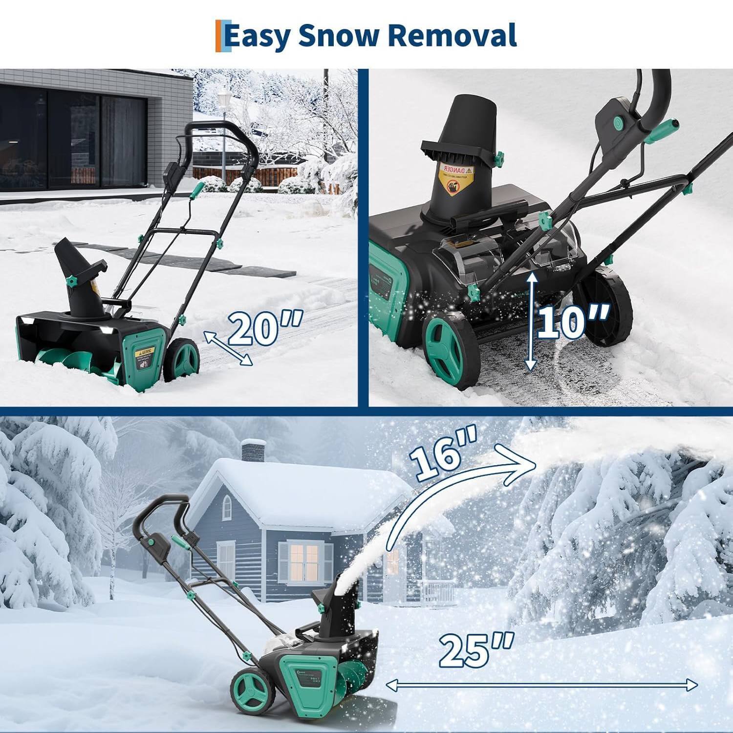 Easy Snow Removal

- 20"
- 10"
- 16"
- 25"