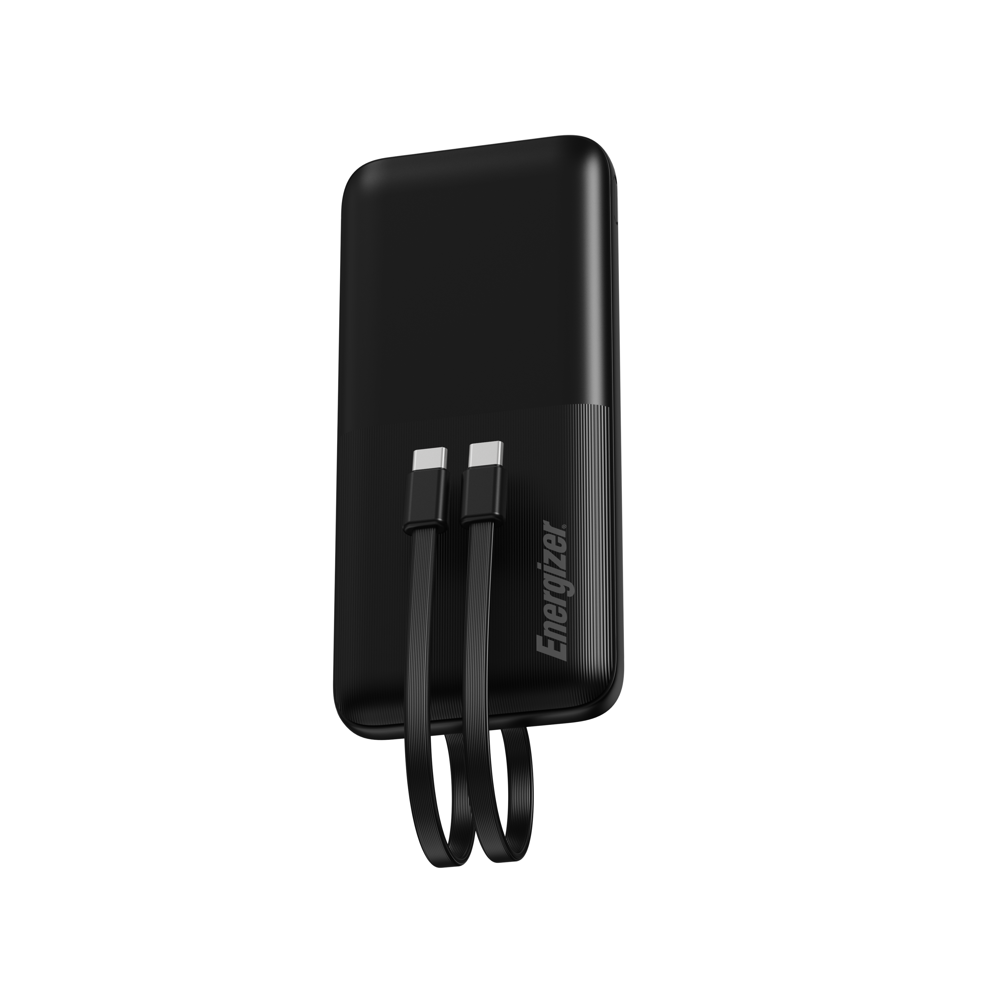 Energizer - 10,000mAh 22.5W 4-Port Universal Fast Charging Power Bank/Portable Charger w/ 2 Built in PD USB-C Cables & LED Display - Black - Front_Zoom