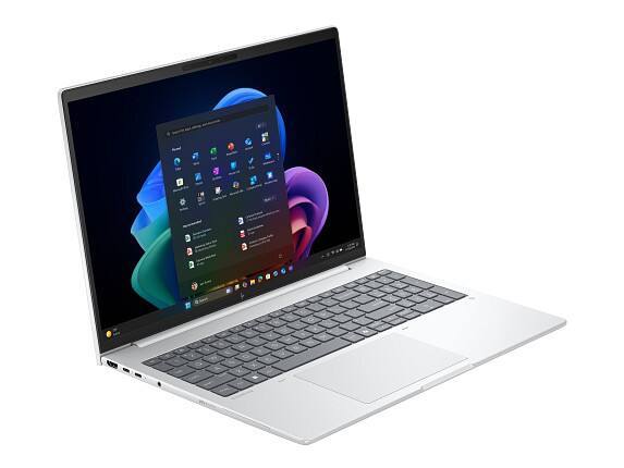 Alt View 1. HP - HP EliteBook Laptop Computer 16" WUXGA Touch Screen AMD Ryzen AI 5 32 GB - Glacier silver.