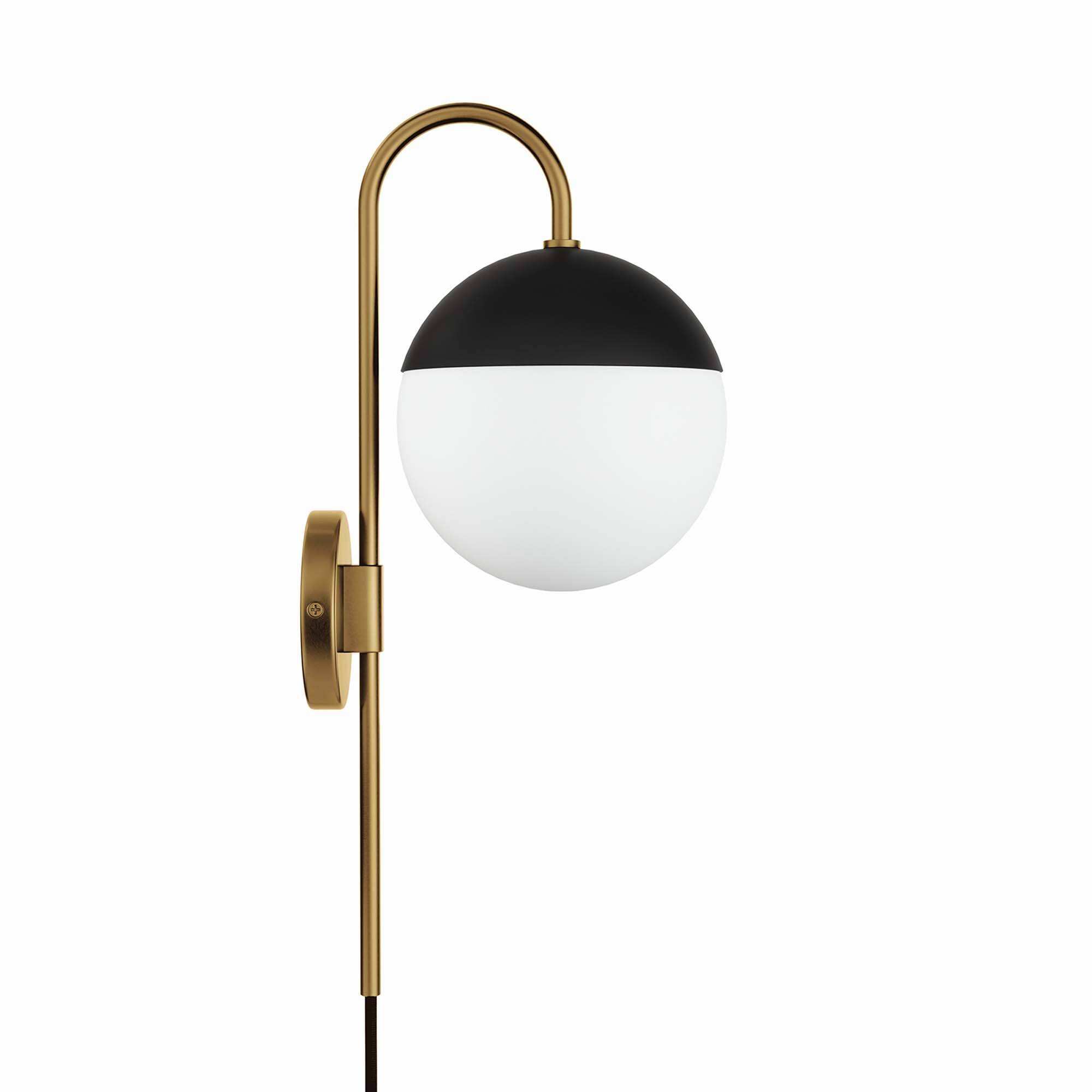 Angle. Modway - Stellar 1-Light Wall Sconce by Modway - Opal Satin Brass.