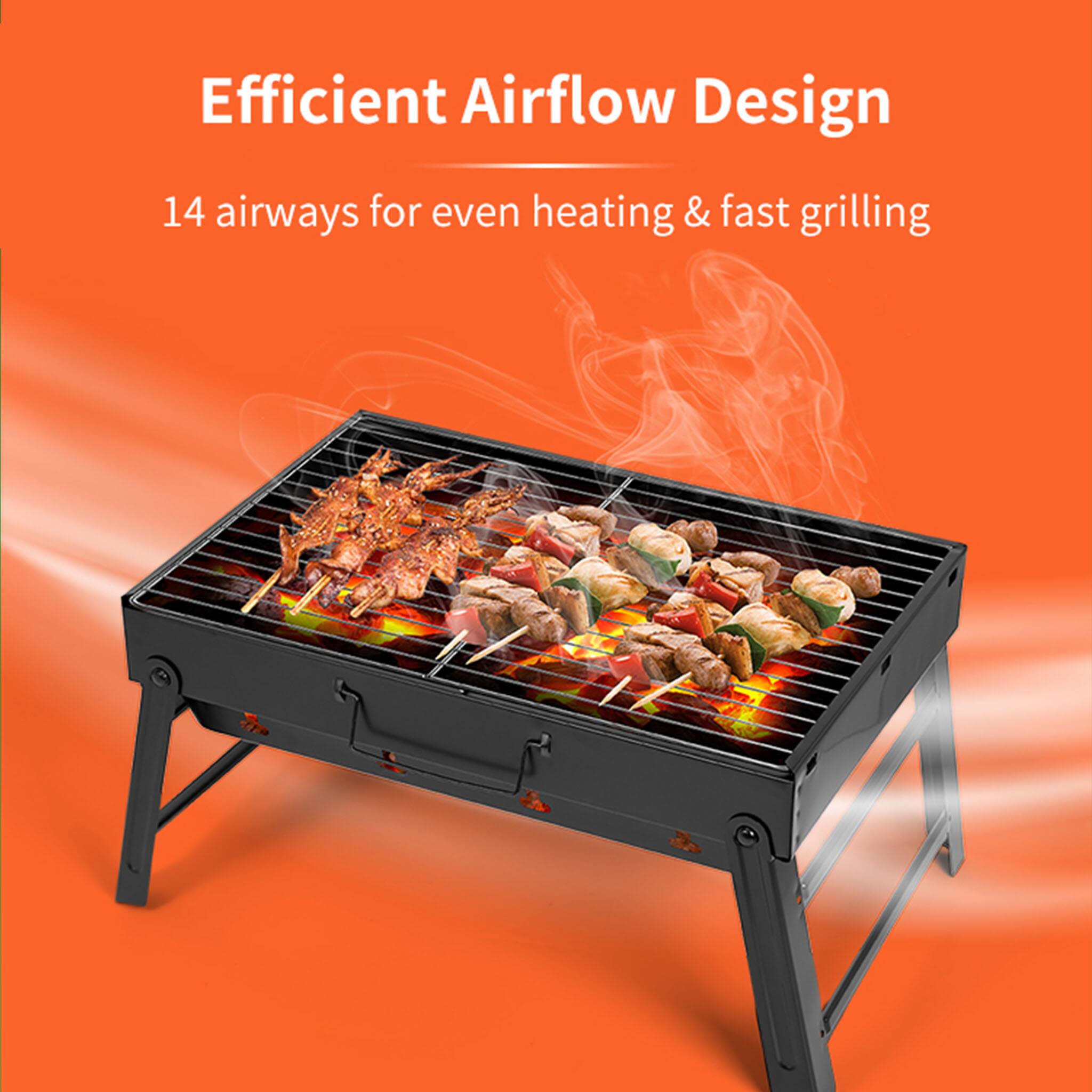 Efficient Airflow Design  
14 airways for even heating & fast grilling