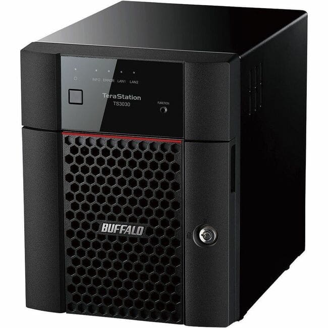 Buffalo - TeraStation 3430DN 4-Bay Secure SMB Desktop NAS 8TB (2x4TB) with Hard Drives Included - Alpine AL524 Quad-core - Black