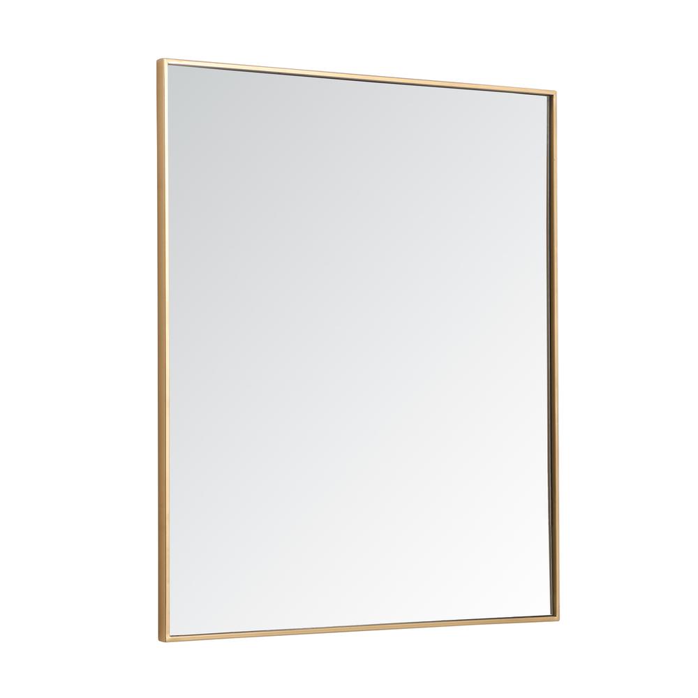 Alt View 6. Elegant Decor - Metal frame rectangle mirror 36 inch in Brass - Brass.