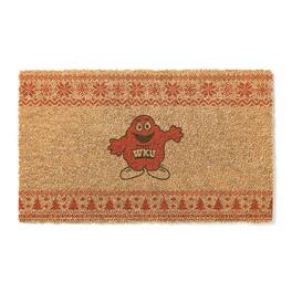 Jardine - Western Kentucky Hilltoppers 18" x 30" Holiday Coir Doormat - Brown