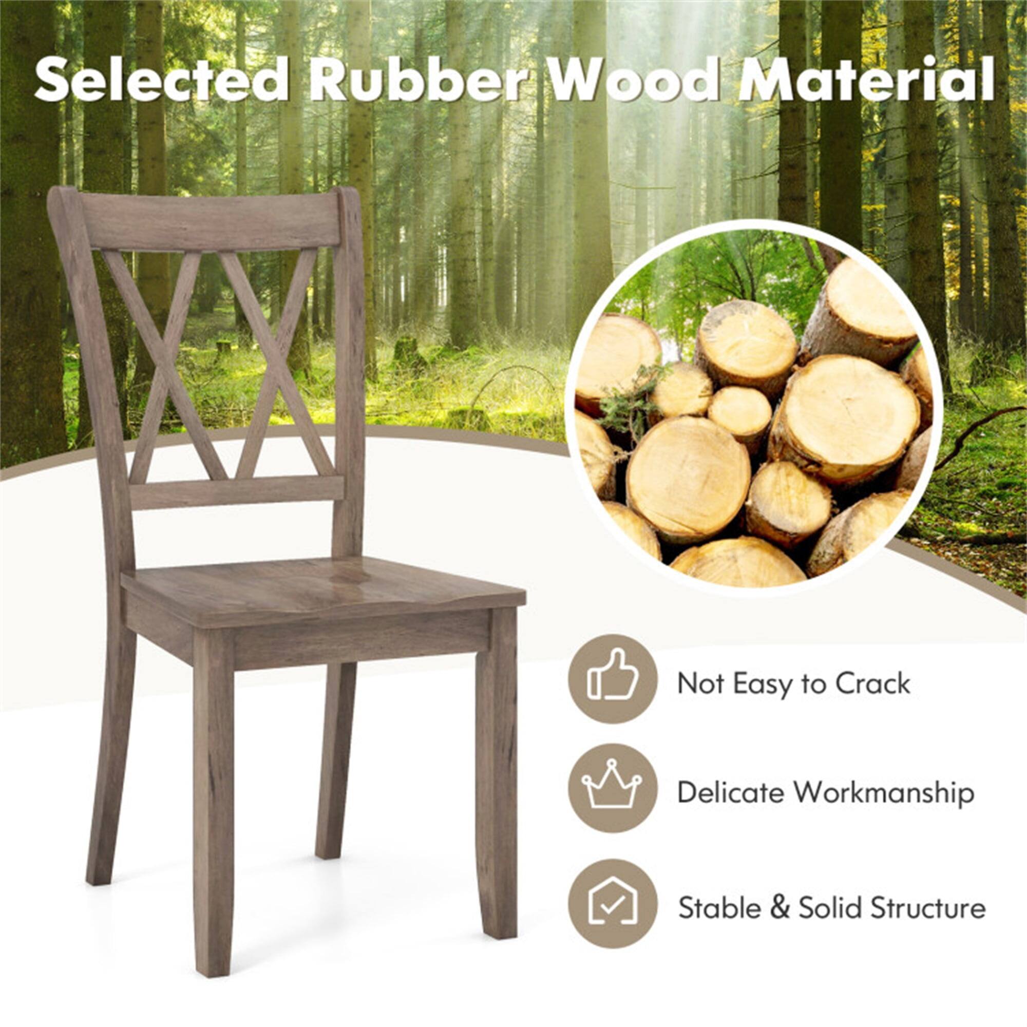 Selected Rubber Wood Material  
Not Easy to Crack  
Delicate Workmanship  
Stable & Solid Structure