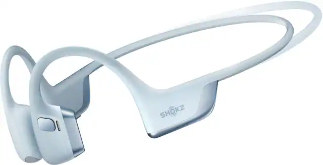 Front. Shokz - OpenRun Pro 2 Mini Wireless Bone Conduction Open-Ear Bluetooth Sports Headphones - Sky Blue.