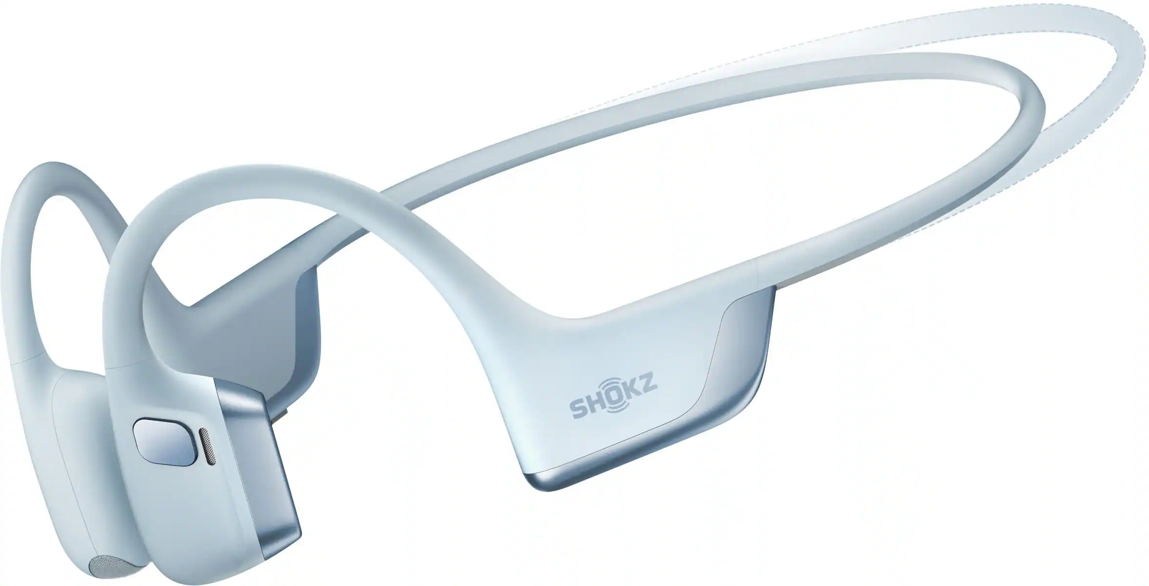 Front. Shokz - OpenRun Pro 2 Mini Wireless Bone Conduction Open-Ear Bluetooth Sports Headphones - Sky Blue.