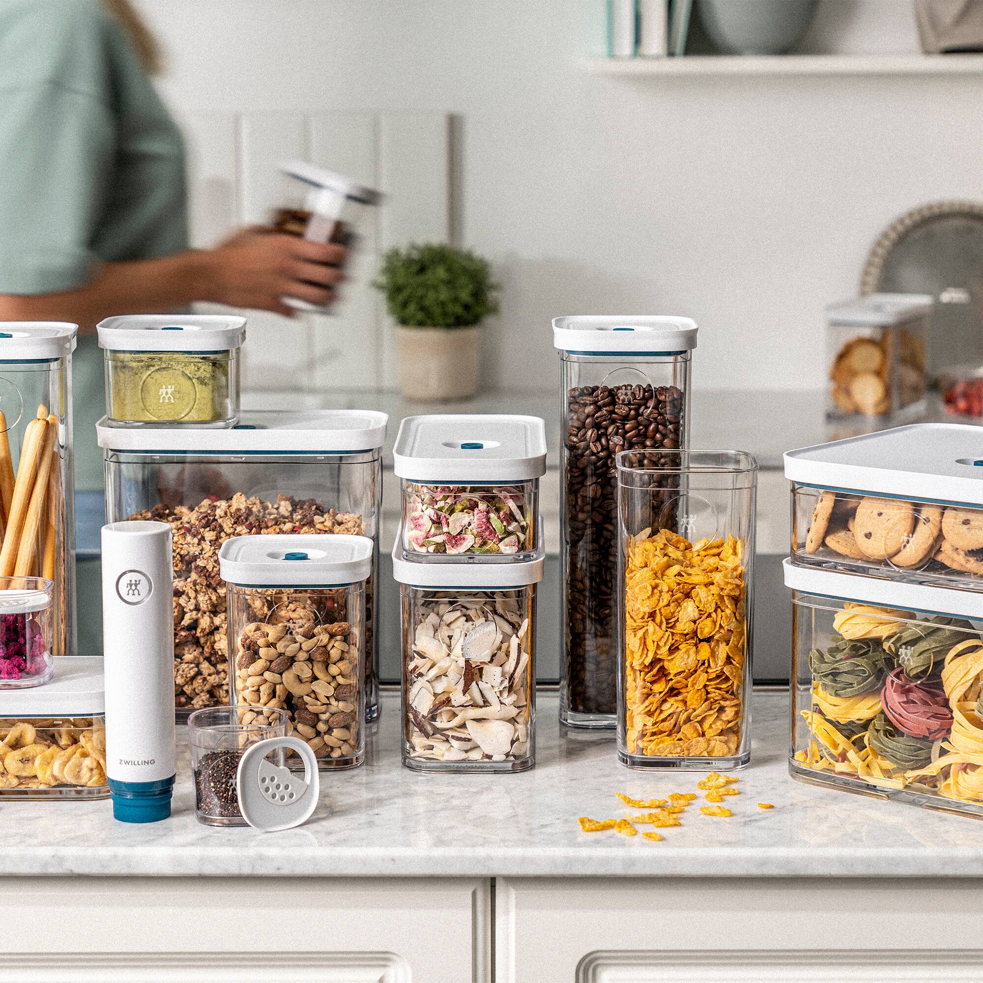 Alt View 4. ZWILLING - ZWILLING Fresh & Save Cube Boxes, Plastic, Airtight Dry Food Storage Container, Medium Tall Cube, 2M Container, 1.9-qt, - La Mer.