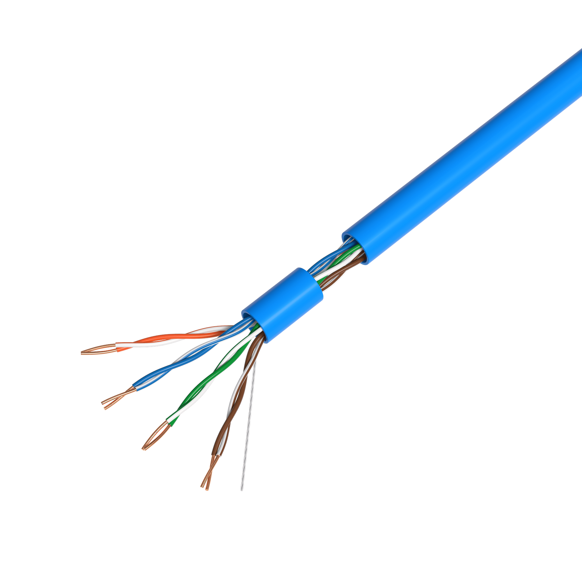 Left. Cables Direct Online - Cat5e Plenum Ethernet Cable 1000ft Bulk LAN Network Wire 24AWG CCA 1Gbps CMP Rated for Structured Cabling Blue - Blue.