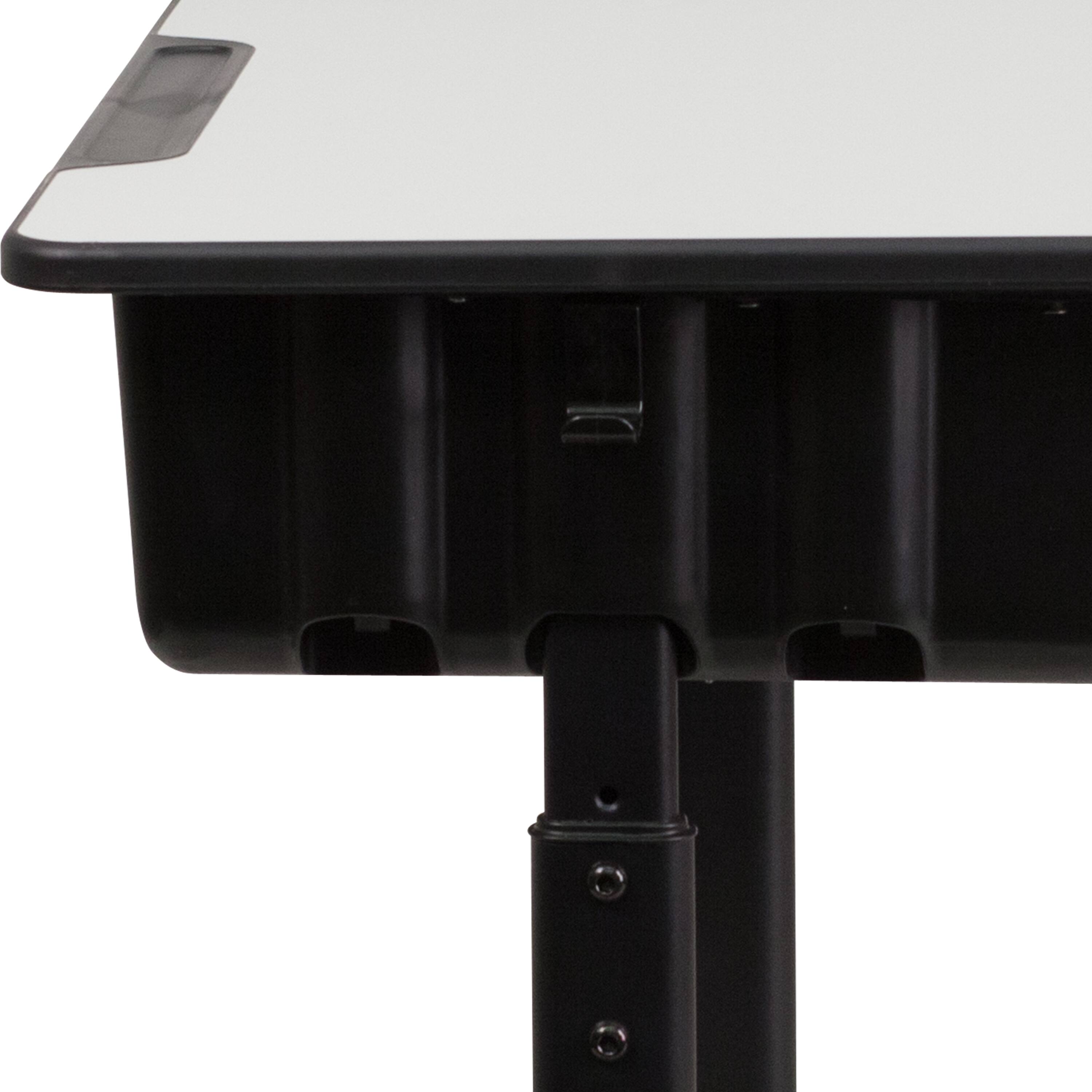Alt View 9. Emma + Oliver - Student Desk with Top and Adjustable Height Pedestal Frame - Grey.