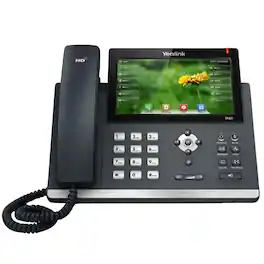 Yealink - Refurbished Excellent - SIP-T48S 7-Inch Color Touch Screen IP Phone, 16 SIP Accounts, Gigabit Ethernet, PoE, HD Voice, Power Supply Not Included - Gray
