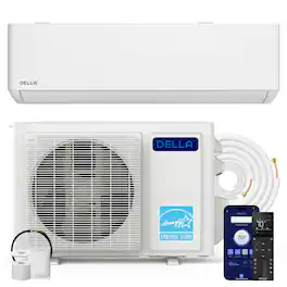 Della - Optima Series 23000 BTU Mini Split AC with Soft Airflow, 23 SEER2 230V, Energy Star, Heat Pump, Up to 1500 Sq. Ft - White