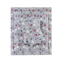 Gracie Mills - Kayce Flannel Sheet Set - Grey Ski Jump