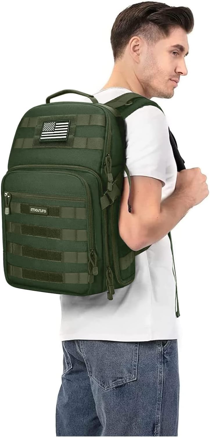 Alt View 2. mosiso - Camera Backpack with Laptop Compartment, Tactical Camera Bag Case  for Canon/Nikon/Sony DSLR/SLR/Mirrorless - Army Green.