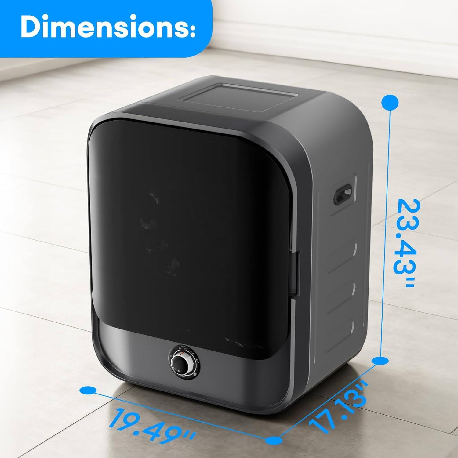 Dimensions:  
23.43" x 19.49" x 17.13"