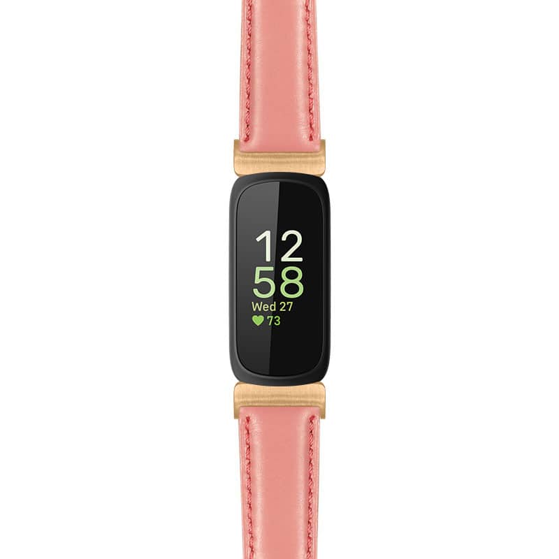StrapsCo - Everyday Leather Watch Band Strap For Fitbit Inspire 3 - Dark Pink (Rose Gold Hardware) price history on PriceWatchPro