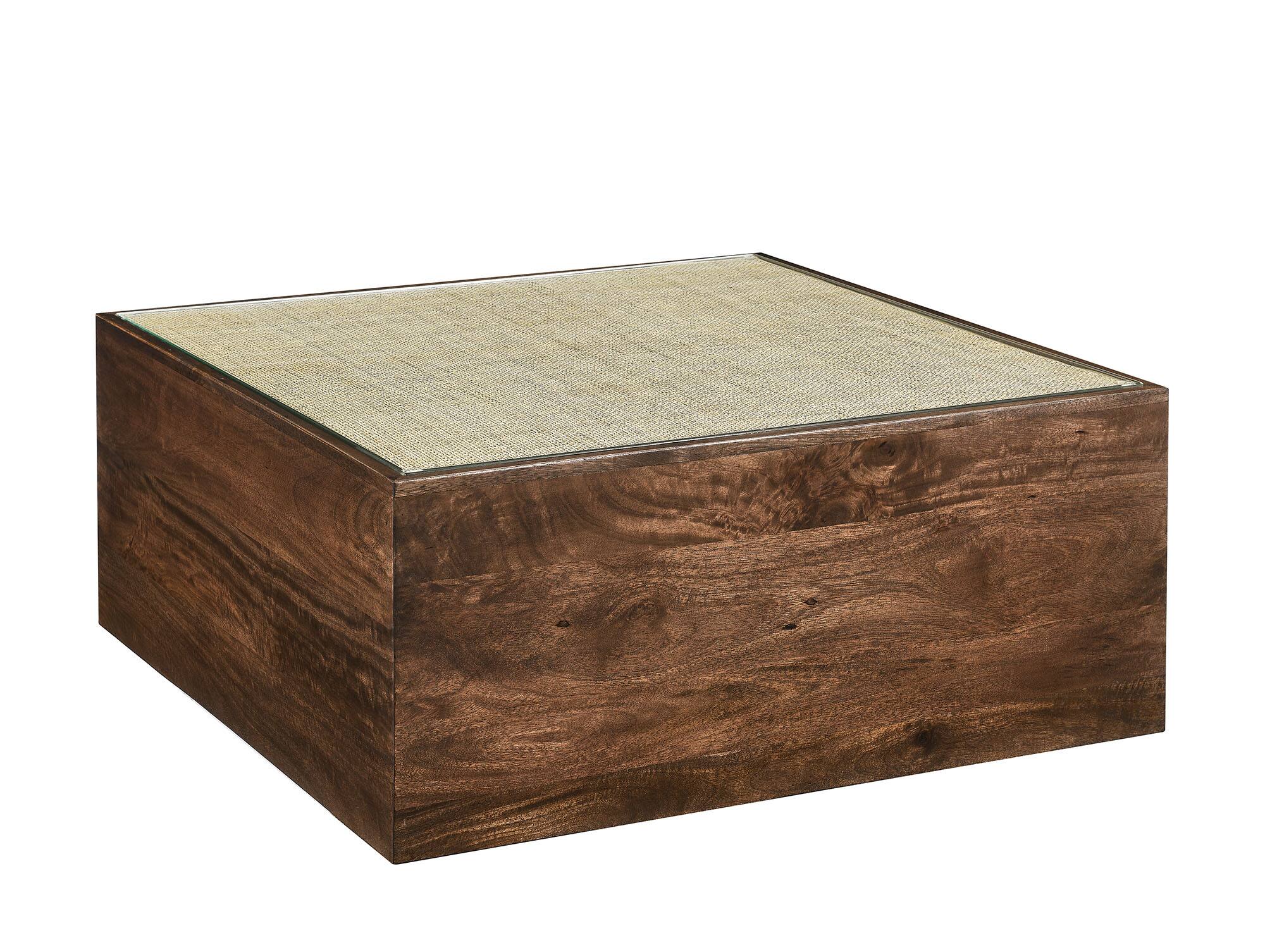 Angle. Modway - Truett Square Wood Rattan Coffee Table by Modway - Walnut.