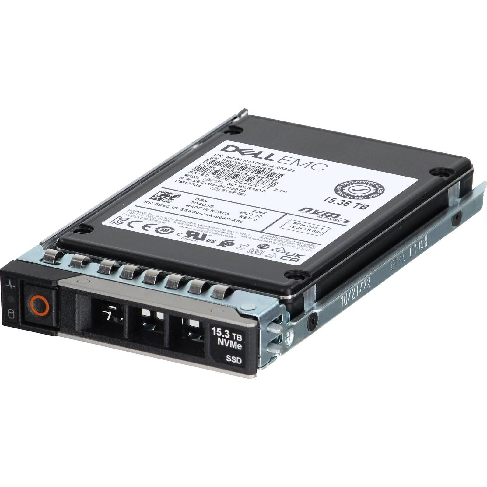 Dell - Refurbished Excellent - 15.36TB Enterprise NVMe Gen4 RI TLC 2.5 SSD PM1733a (D4CJG)