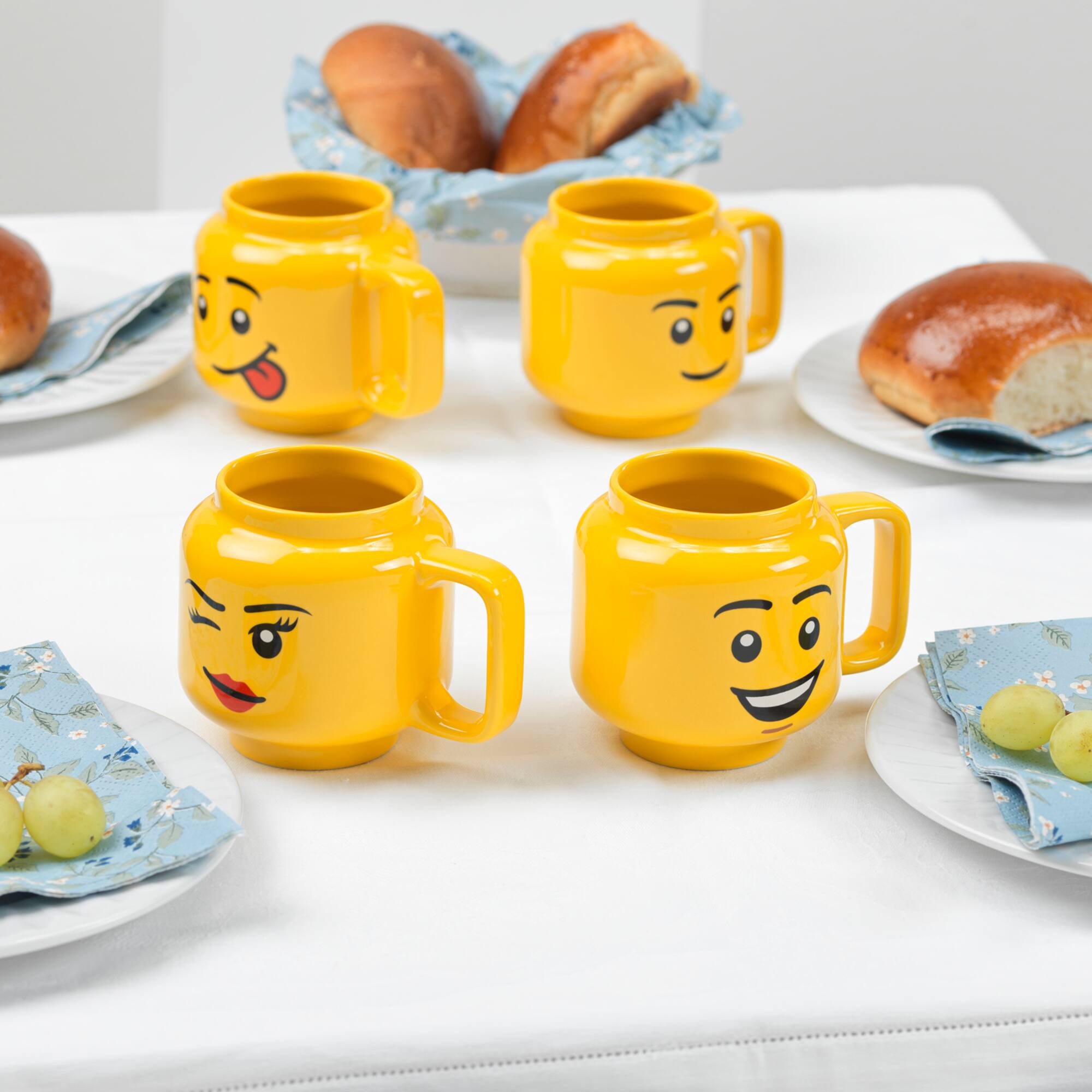 Back. Room Copenhagen - LEGO: Classic Yellow Minifigures Happy Boy Ceramic Mug, 17.9oz - Yellow.