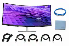 Bundle - Dell - UltraSharp U3824DW 38" 3840 x 1600 60Hz 21:9 Curved Monitor with Cables and Accessories