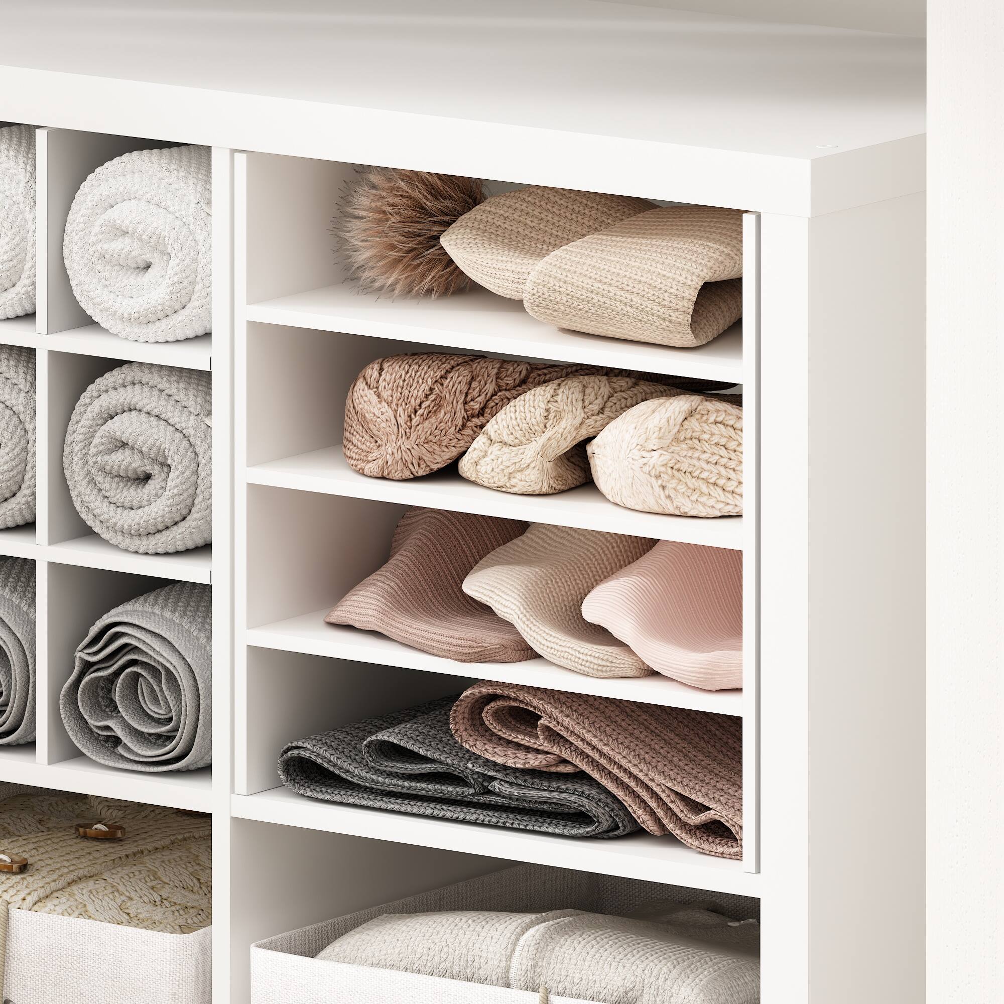 Alt View 5. Furinno - Cubicle 3-Shelf File Organizer Cube Bookcase Insert - White.