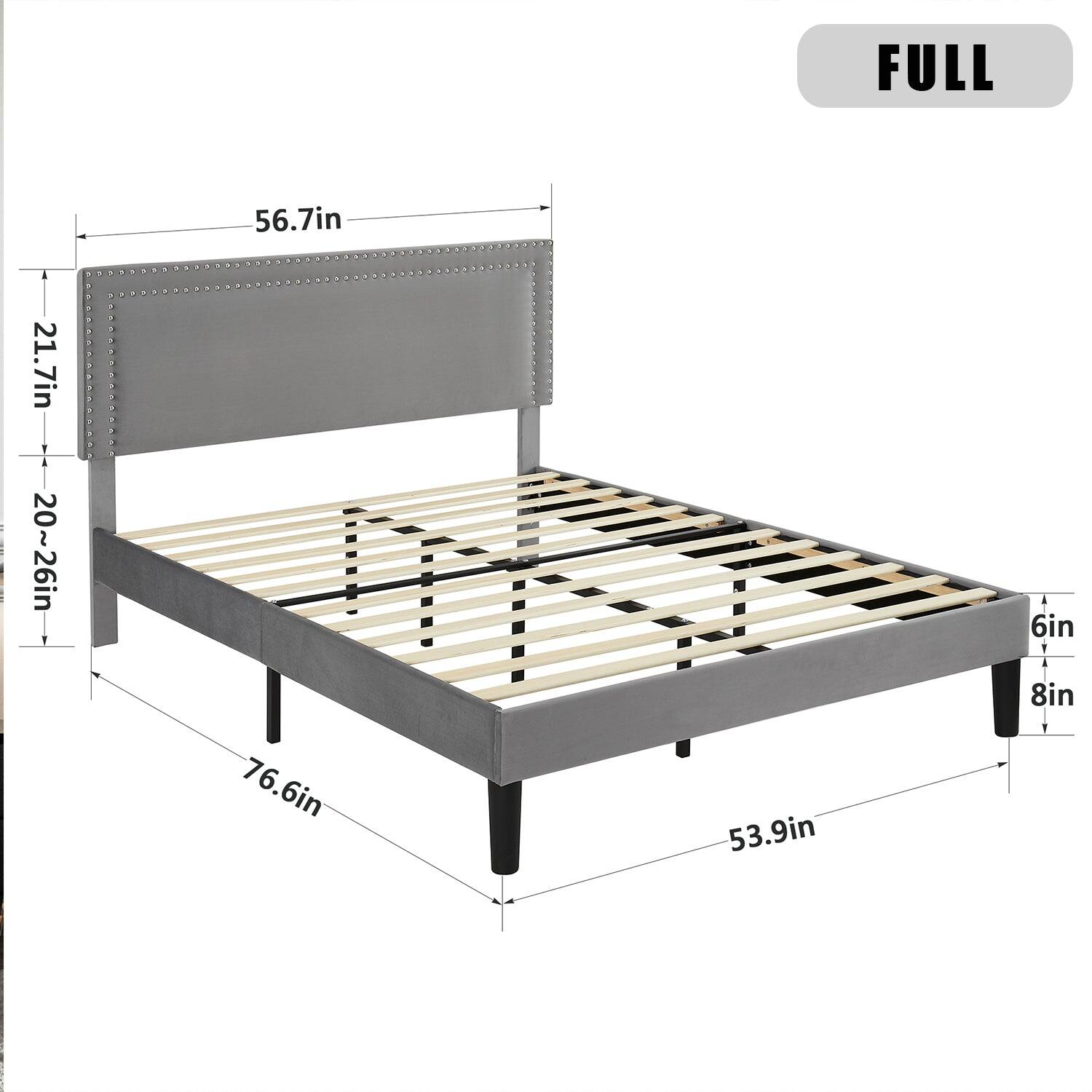 FULL  
56.7in  
21.7in  
20~26in  
6in  
8in  
76.6in  
53.9in
