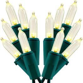 Schertz - 200 LED Christmas Lights, 2-Pack 25FT Green Wire Mini String Lights Set - Warm White